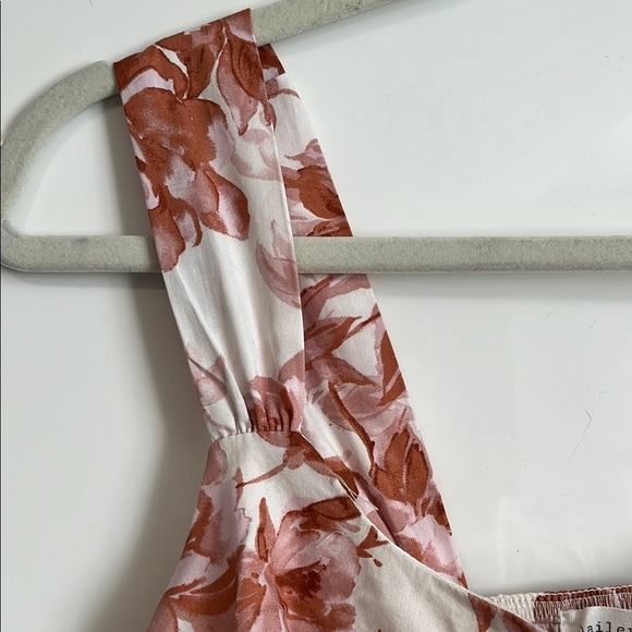 BAILEY BLUE NWOT White Blush Floral Corset Ruffle Cotton Mini Dress, Size XL - Picture 3 of 12